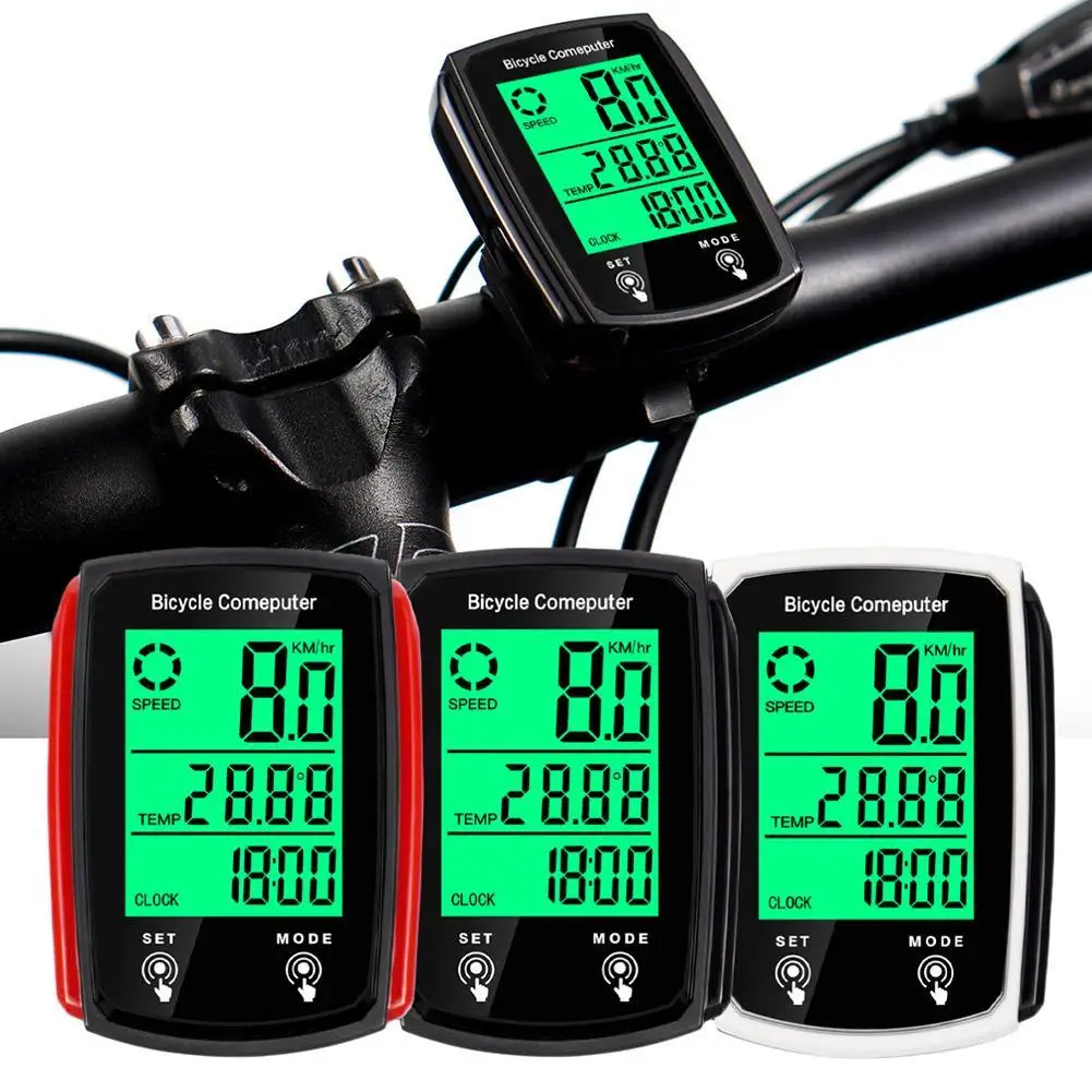 

Bicycle Nightlight Code Meter Wired English Version Backlight Odometer Road Mountain Bike Screen Speed Meter