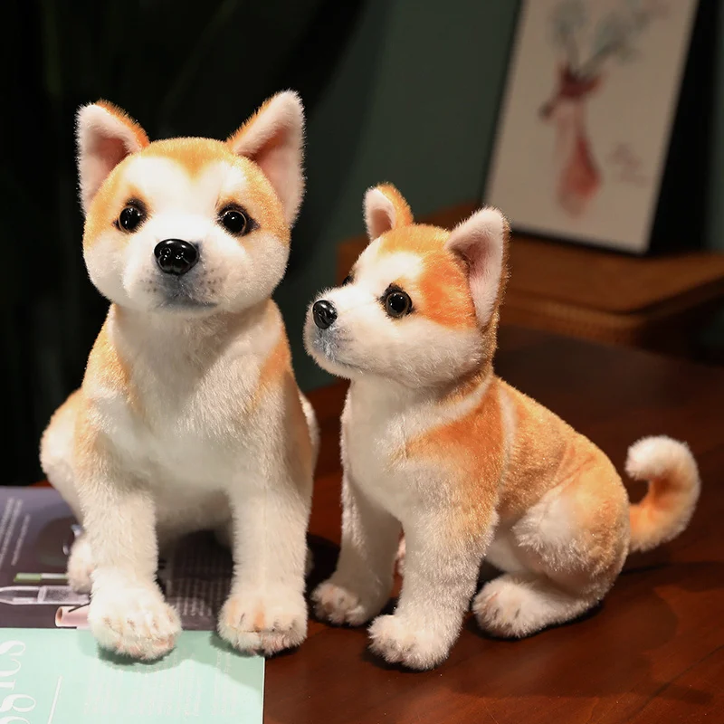 

Плюшевая игрушка Reallife Akita, Реалистичная кукла-подушка для щенка Шиба-ину, домашний декор, подарок на день рождения, 25/30 см