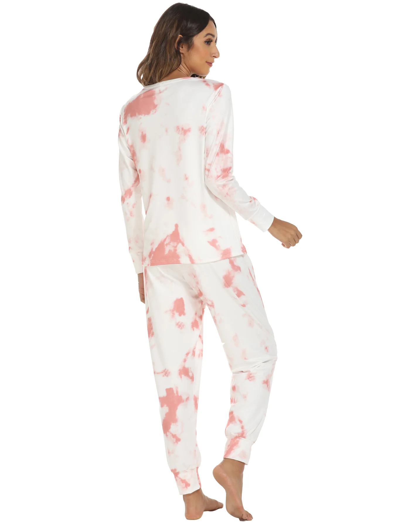 Womens Pajamas Sets Tie Dye Pyjamas Famale Pijamas Loungewear 2 Piece PJ Set Sweatsuits Sleepwear Nightwear Homewear