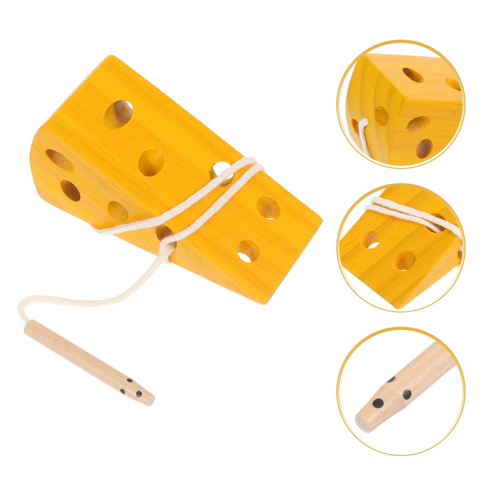 

Wooden Toy Threading Lacing Cheese Toys Puzzle Block Montessori Kids Beads Toddlers Stringing Motor Fine Gift Games Wood Game