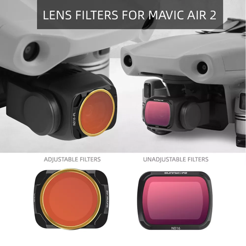 

Mavic Air 2 Lens Filter MCUV CPL ND4 ND8 ND16 ND32 ND/PL Filters for DJI Mavic Air 2 Drone Camera Lens Kit Accessories