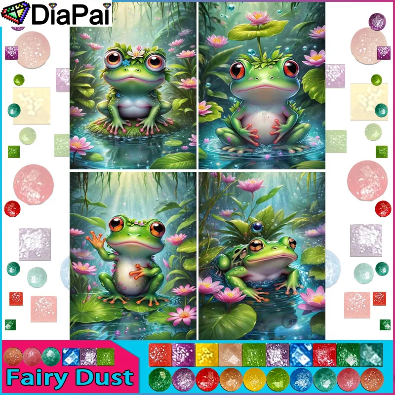 DiaPai Fairy Dust AB 5D Diy алмазная живопись вышивка крестиком "лягушка животное река"