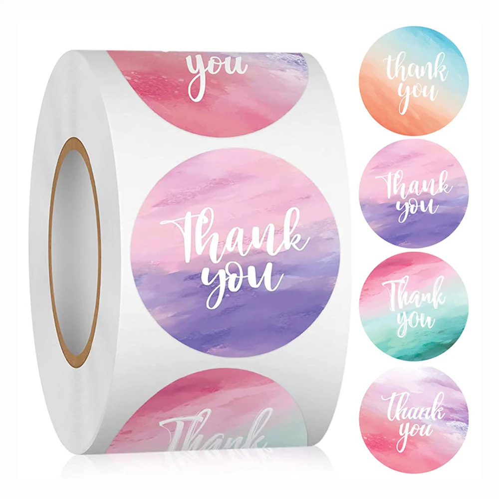 

Круглые декоративные наклейки «Thank You», 50-500 шт., 1 дюйм