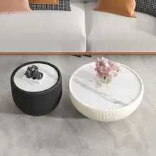 모던 원형 커피 테이블 장식, 창의적인 락 사이드 커피 테이블 악센트, 좌식 가구