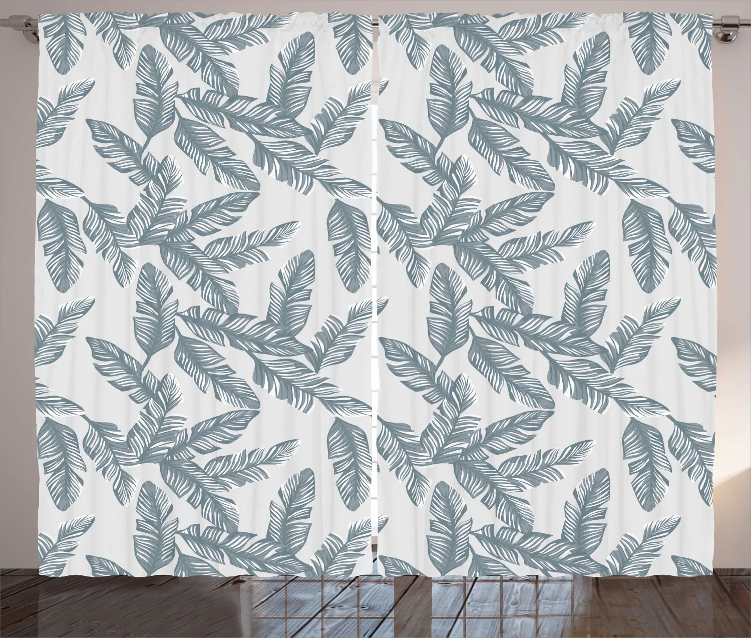 Тропические шторы с рисунком банановых пальмовых листьев Гавайские атласные