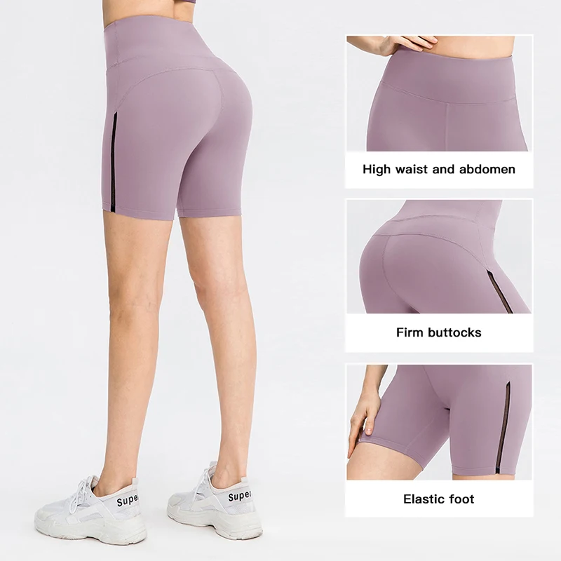 Waist Biker Shorts for Women-High Wais Tummy Control Workout Yoga Shorts Athletic Running Soft Spandex Pants