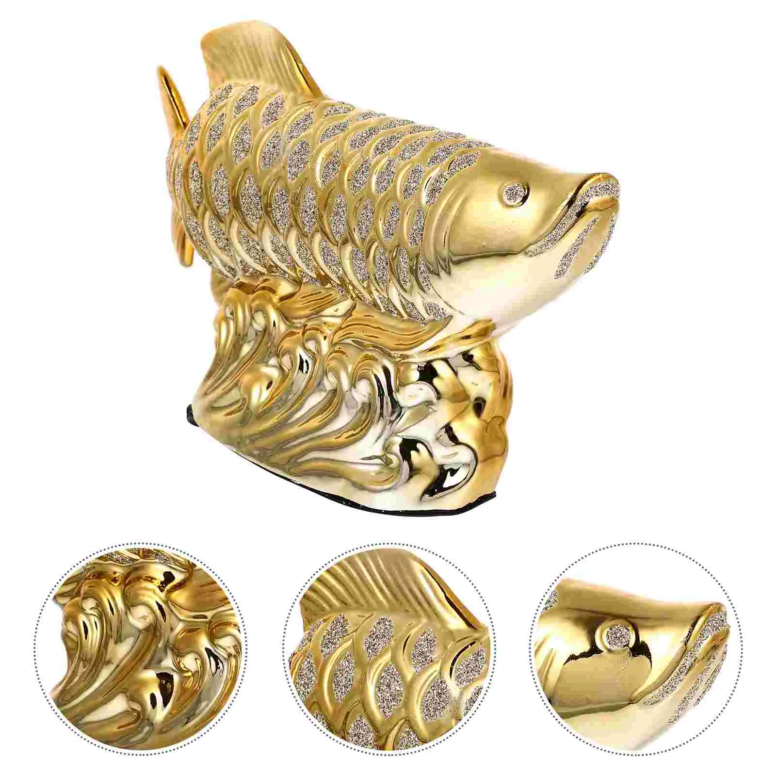 

Fish Statue Wealth Chinese Figurinegolden Animalgood Sculpture Fortune Carp Figurines Money Arowana Prosperity Lucky Luck