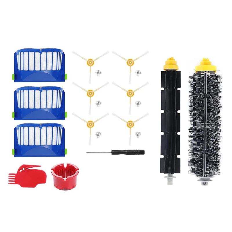 

Main Brush Side Brush HEPA Filter Replacement Parts Vacuums Cleaner Accessories Compatible With Irobot Roomba 600Series 630 650