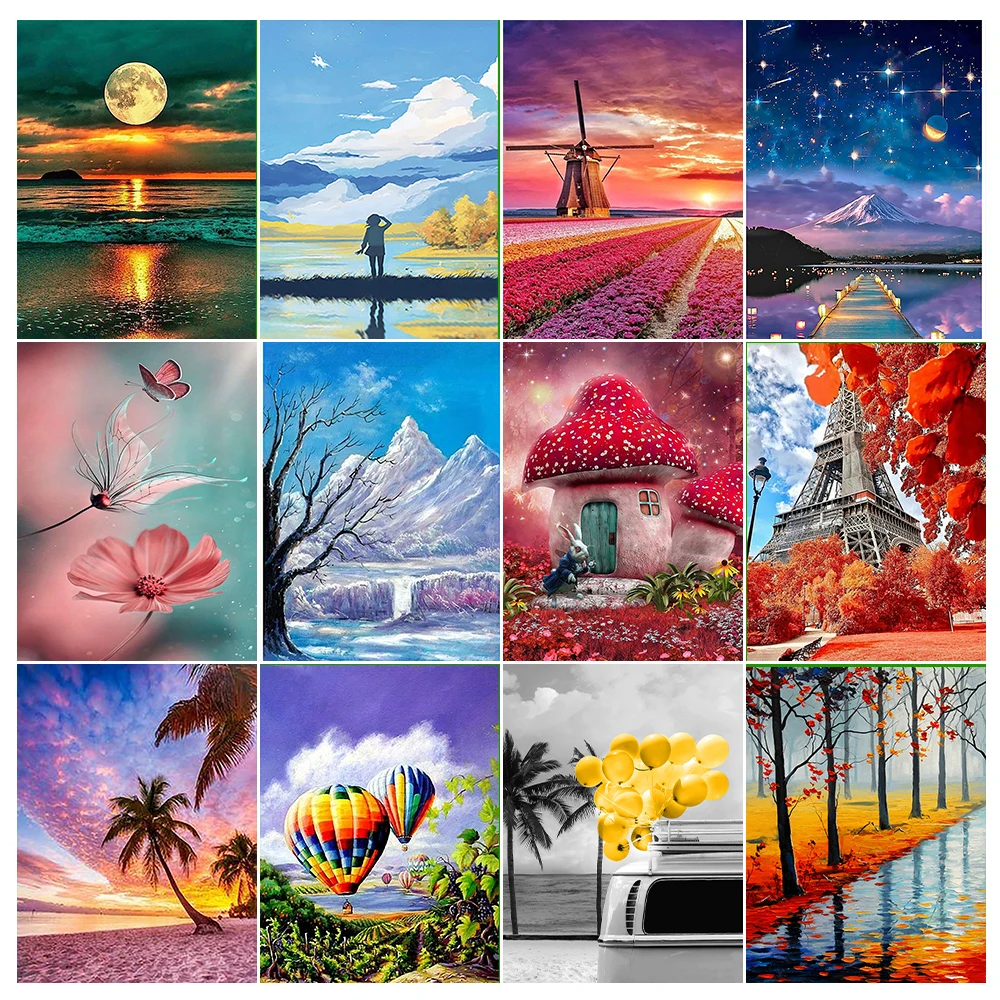 

YOUQU Diamond Painting Full Square/round Round Cross Stitch Kit 5D DIY Landscape Handmade Mosaic Artist Home Decoration