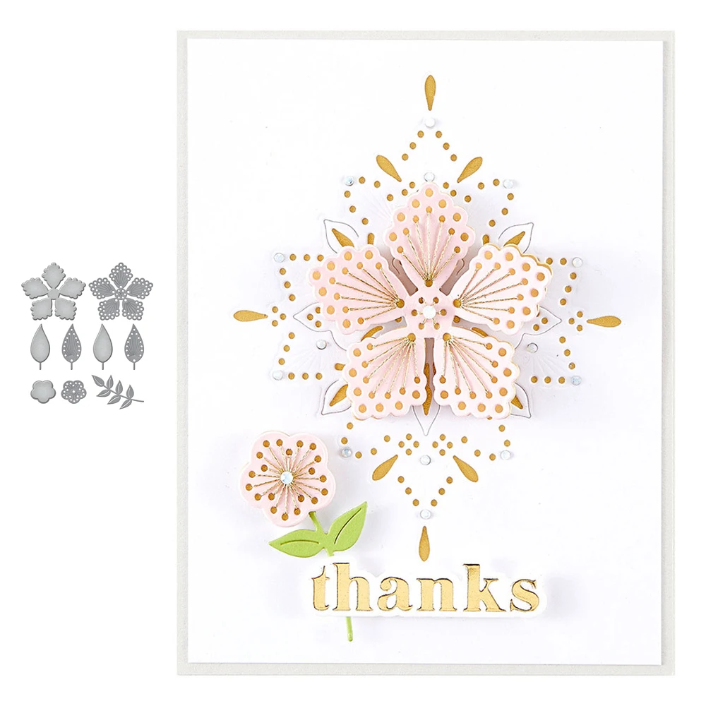 

Flower Stitching Metal Cutting Dies DIY Scrapbooking Photo Album Decorative Embossing PaperCard Craf Set Die New Arrival 2022