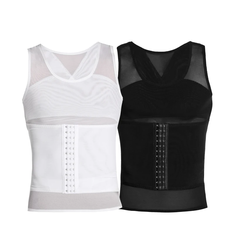 HaleyChan Mens Compression Shirt Slimming Body Shaper Vest Sleeveless Undershirt Tank Top Tummy Control Shapewear for Men Corset