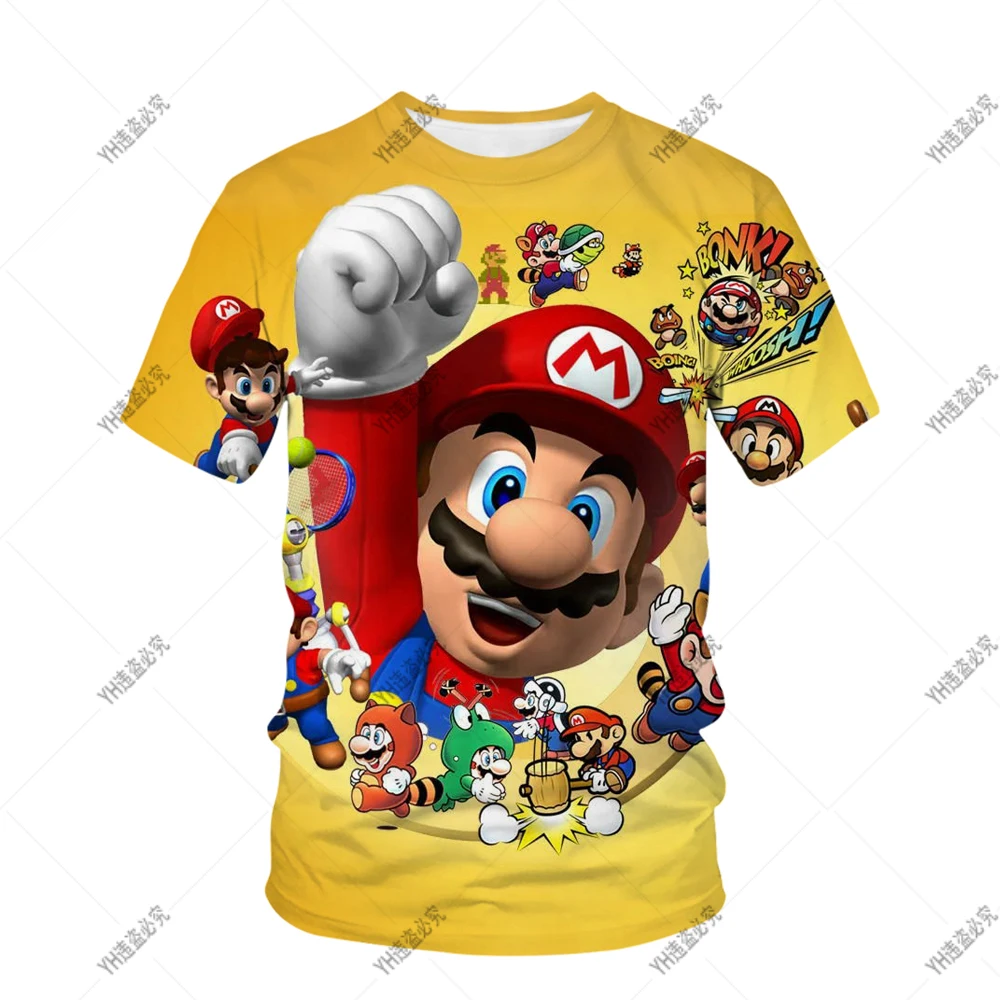 

Super Mario Kids Kids 3D Printed Men's Women's T Shirts O Neck Sweatshirts Short Sleeves Casual Street Casual Loose T Shirt Tops