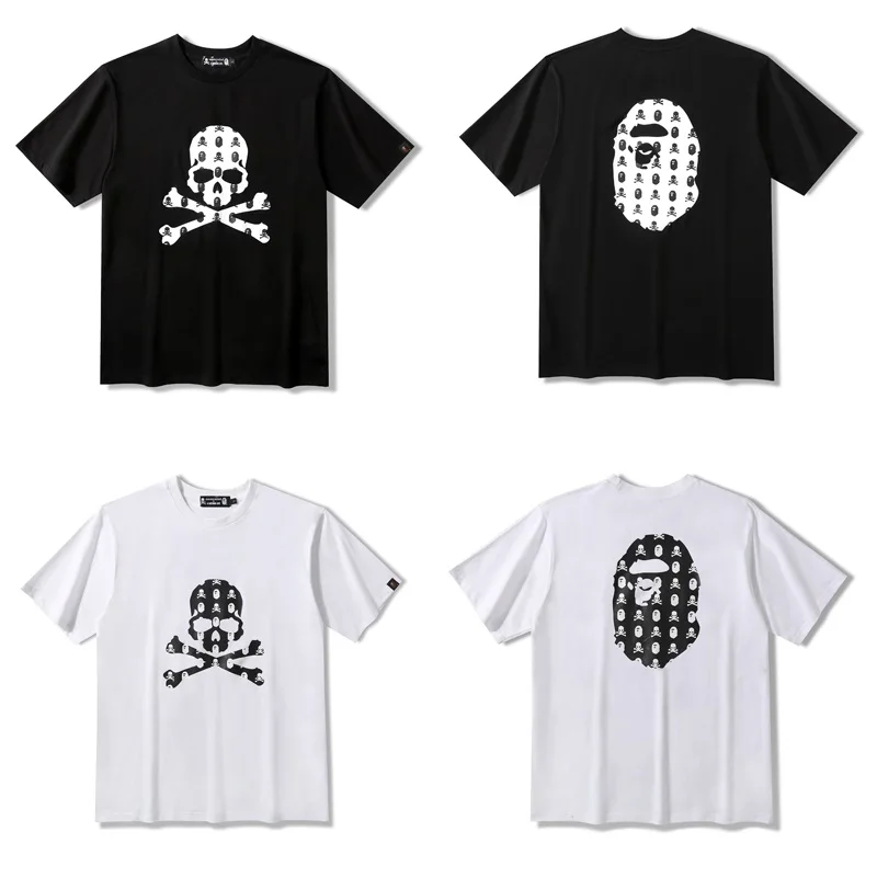 

100% cotton BAPE summer new style Japanese tide brand pure cotton printing men and women couple short-sleeved shark T-shirt