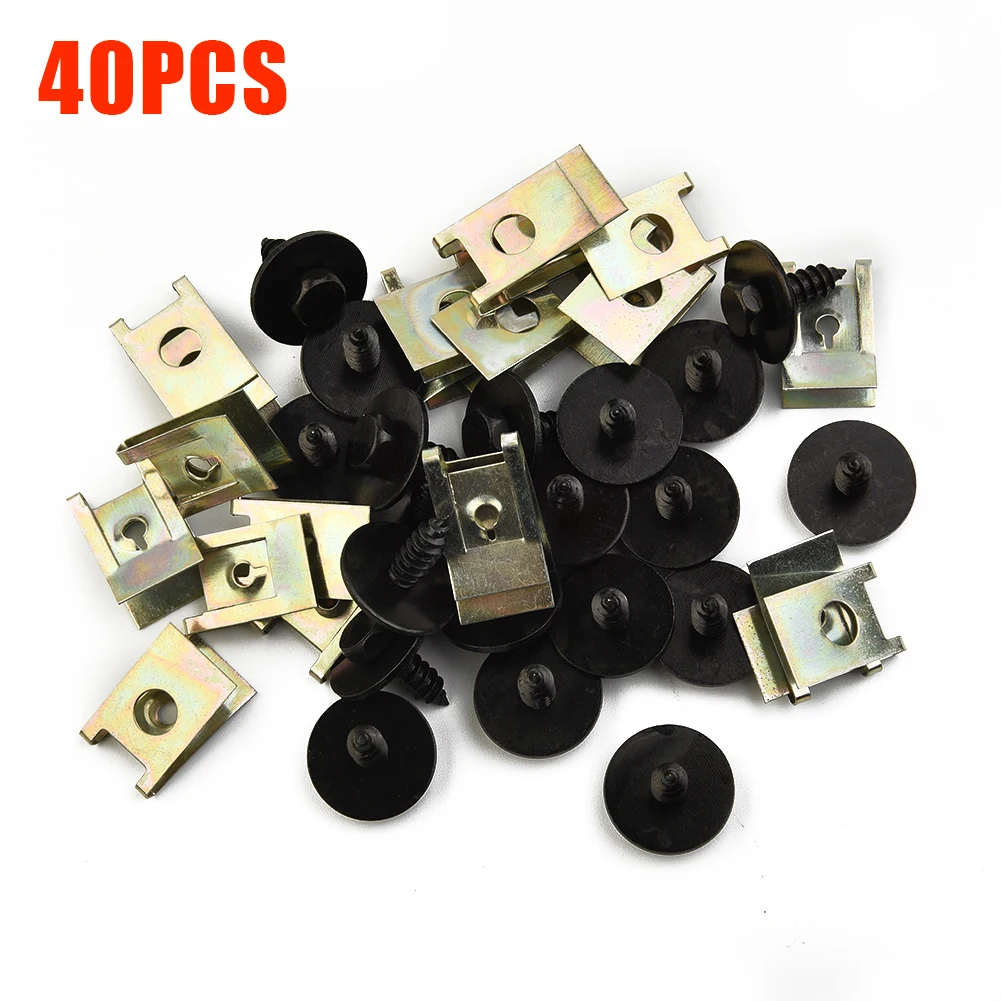 Universal Auto Car Screw Metal U-Type Nut Hex Screw Car Body Fender Bumper Leaf Board Fastener Grommet Clip  Bumper Screws