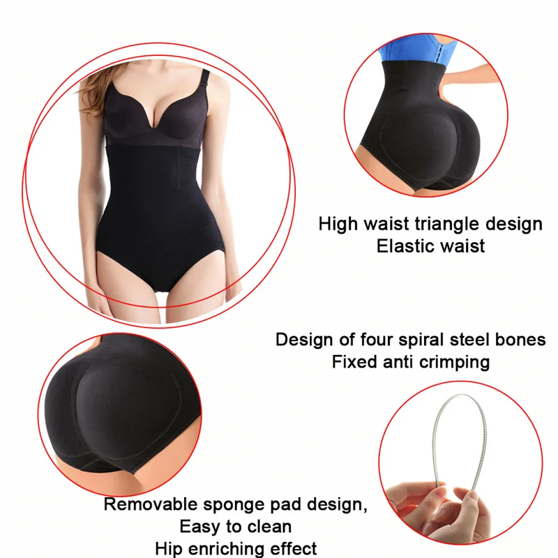 NINGMI Hip Enhancer Butt Lifter Shaper Panties Women Plus Size Shaper Underwear Hip Pad Body Shaper Panties Body Shapewear