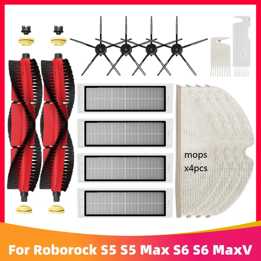 

Запчасти для робота Xiaomi Mi 1 1S Roborock S5 S50 S5 Max S6 S6 Pure S6 MaxV E4 E5 Mijia, детали для замены, основная боковая щетка, Hepa фильтр, швабра