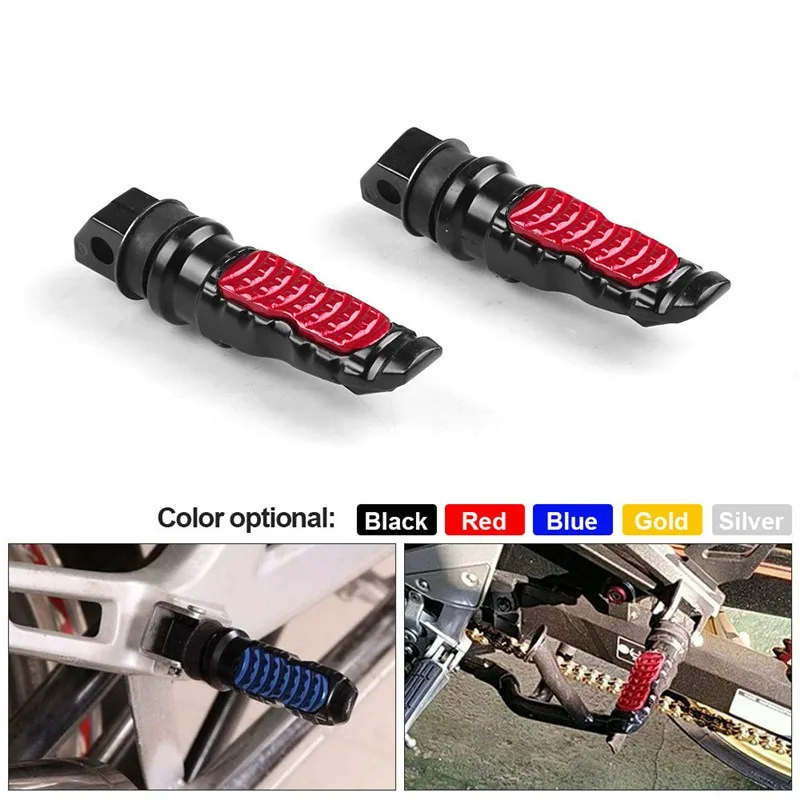 

2Pcs Motorcycle Rear Passenger Foot Pegs Pedals Footrest Scooter Foot-Peg Motorbike Pedal Modification Aluminum Universal
