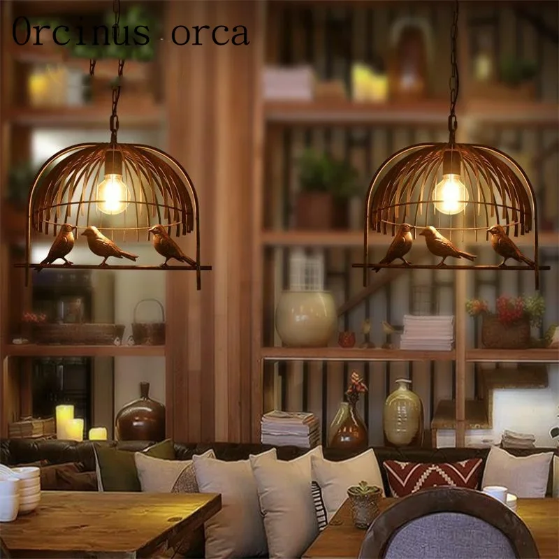 Ретро индустриальный ветер американская люстра с птицами ресторан-бар кофейня