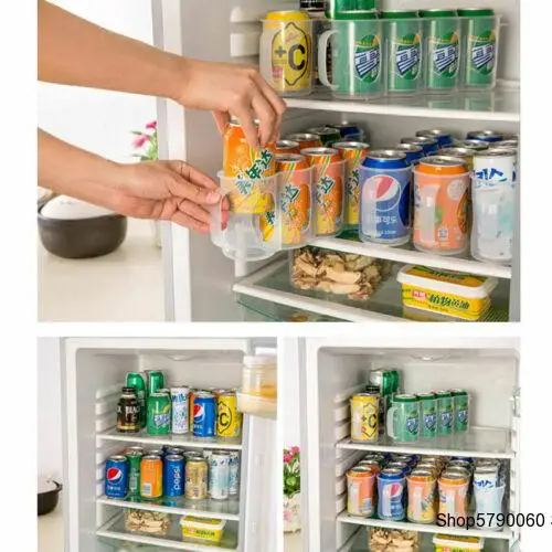 

Kitchen Storage New Beers Soda Cans Holder Storage Kitchen Organization Fridge Rack Plastic Space
