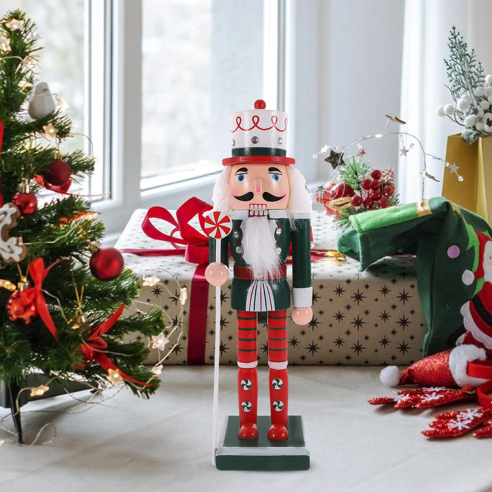 Nutcracker Soldier Christmas Wood Figures Xmas Party Toys for Birthday Piñatas Wooden Ornaments Decor