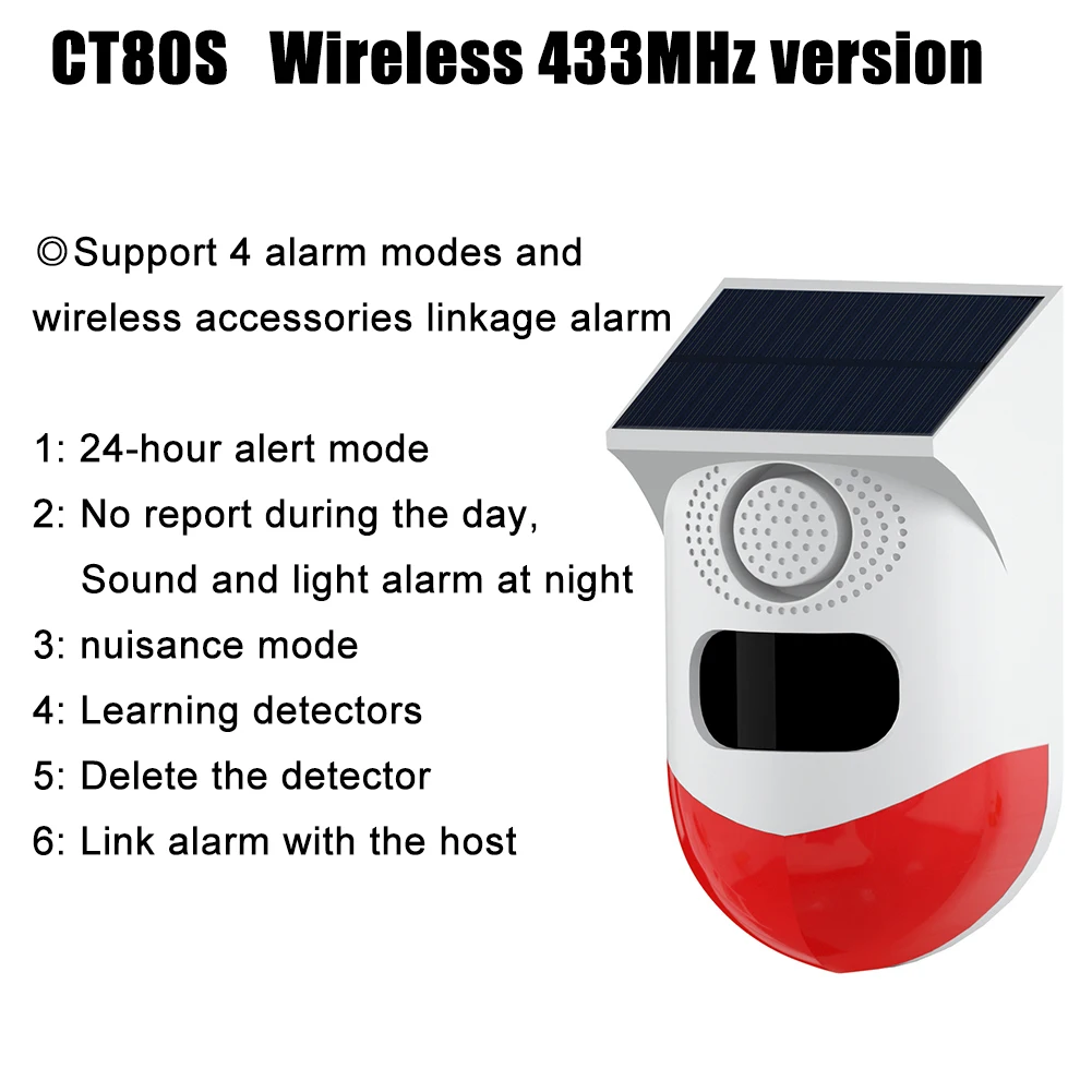 

Солнечная беспроводная инфракрасная сирена TAIBOAN