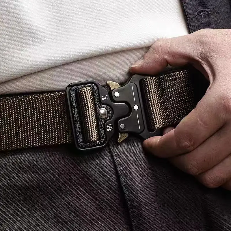 New Belt Men Outdoor Hunting Tactical Belt Multi-Function Buckle Nylon Belt High Quality Marine Corps Canvas Metal Buckle