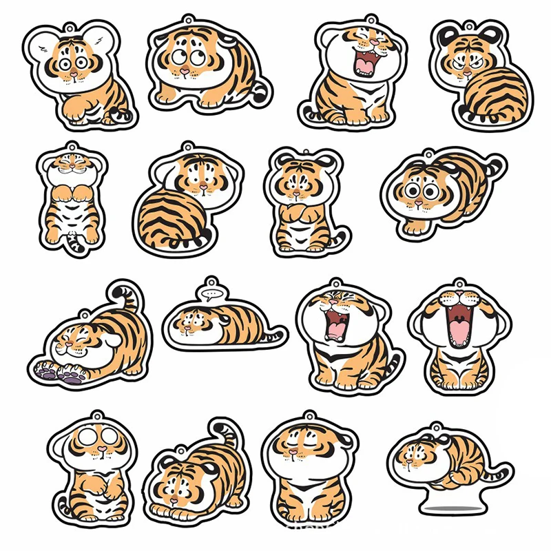 

Симпатичный тигр, акриловый брелок, подвеска, аниме модель персонажа, кавайная детская игрушка, подвеска для сумки, Новогодний подарок