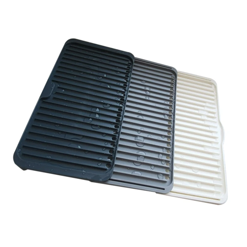 

ABSF Foldable Three-Layer Drain Rack Plastic Dish Drainer Tray Sink Dryer Organizer Drying Mat Worktop Organizer