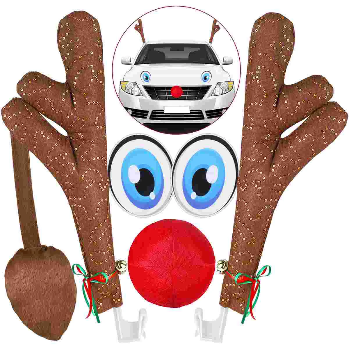 

Christmas Car Decoration Reindeer Vehicle Costume Set Car Christmas Reindeer Antler Costume Deer Horn for Car
