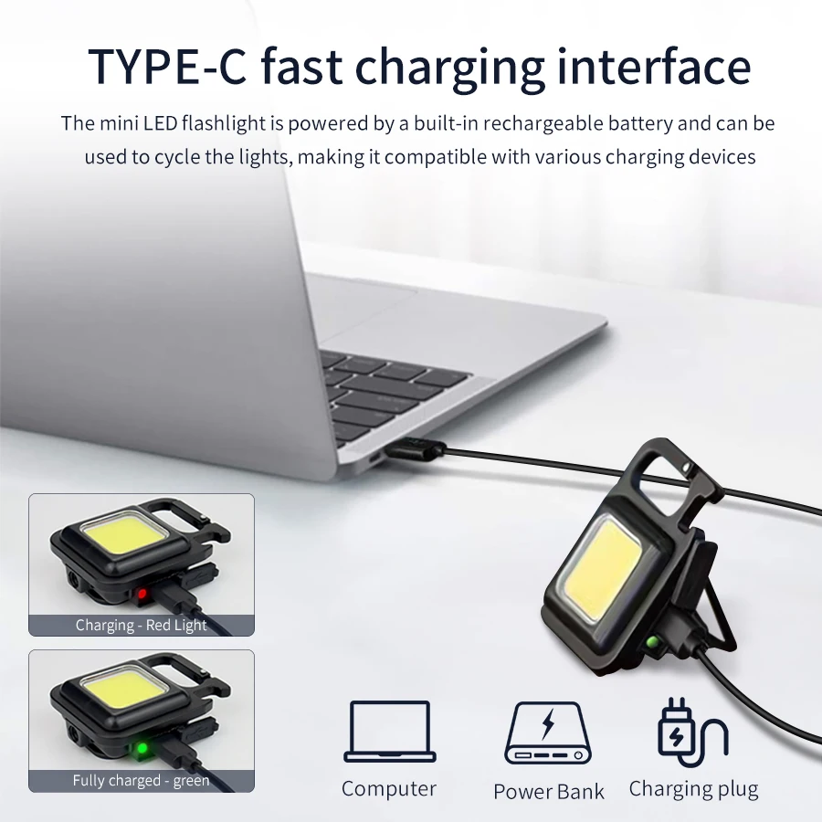 1/3/5 шт. портативный светодиодный мини-фонарик с брелоком
