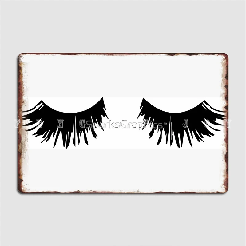 

Eyelash Print Metal Plaque Poster Wall Pub Bar Cave Decoration Plaques Tin Sign Posters
