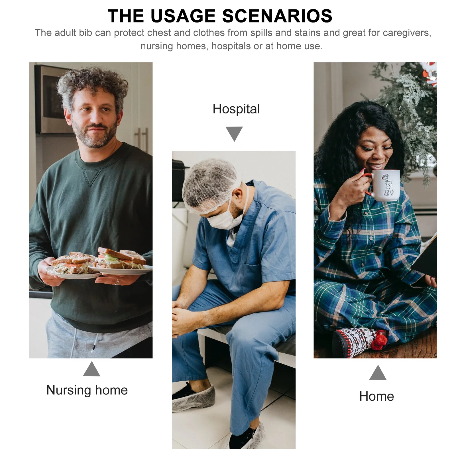 2 шт. нагрудник для взрослых обеденные моющиеся нагрудники из полиэстера еды