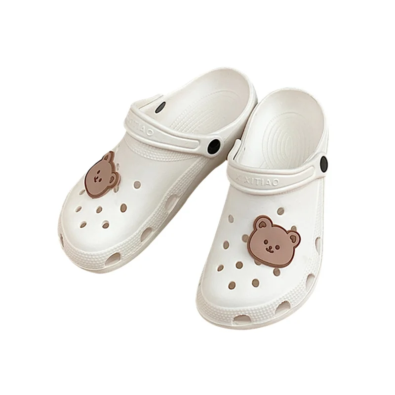 Garden Shoes Hole Slipper Man Women 2023 Summer Hollow Out Slipper Cute Girl Non Slip Cartoon Bear Wear Women Beach Sandals