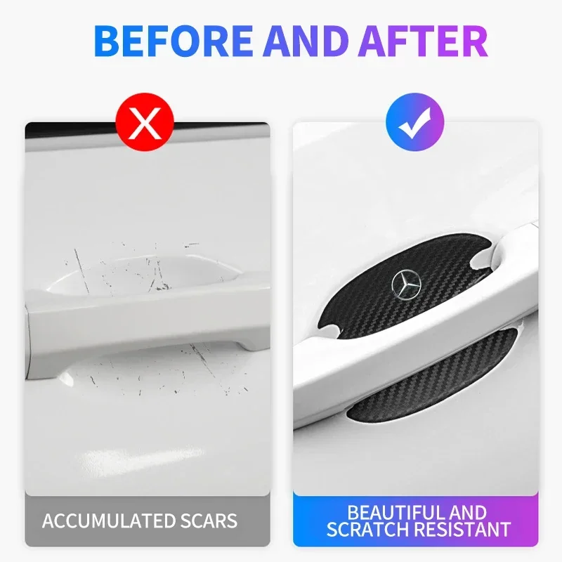 4 шт. защитная чаша для дверной ручки автомобиля наклейка против царапин Mercedes Benz A