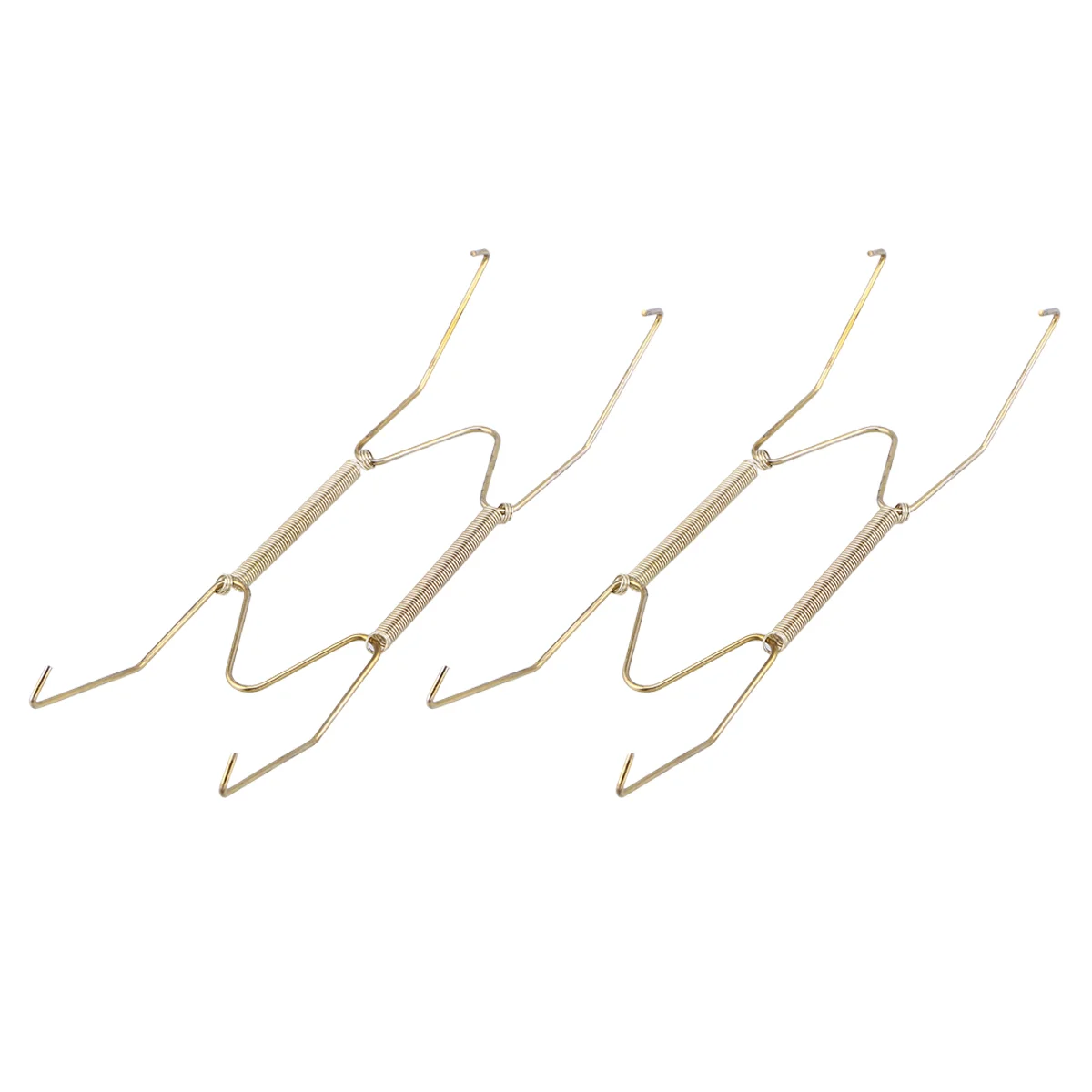 

6pcs 8 Inch Spring Style Invisible Plate Tray Dish Wire Hanger Holders Dish Holder Stand Standation (Golden)