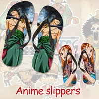 one piece anime cosplay slippers luffy roronoa zoro 3d printed upper men women non slip beach flip flops sandals summer