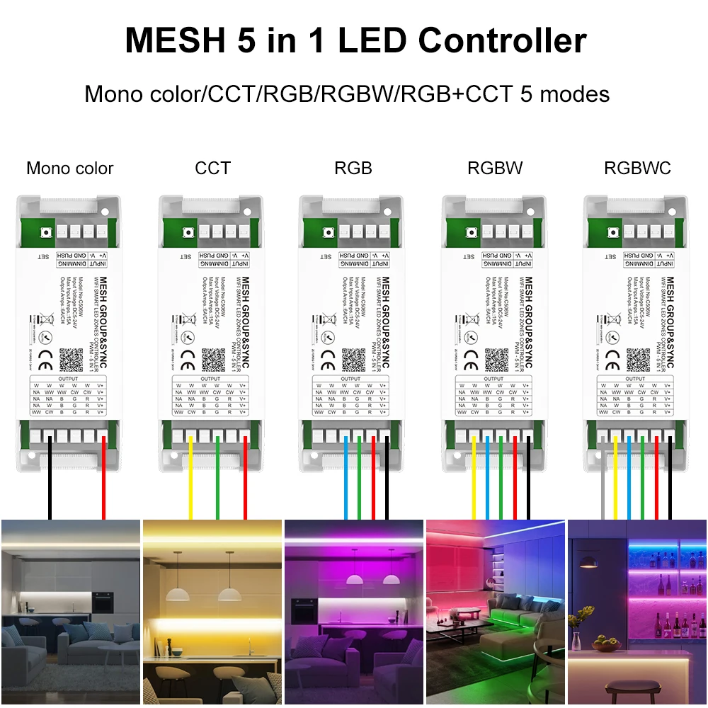 Фото tuya smart life home 12v 24v 15a диммер cct rgb светодиодная лента bluetooth wifi zigbee 5in1 контроллер xiaomi alexa кнопочный переключатель №3