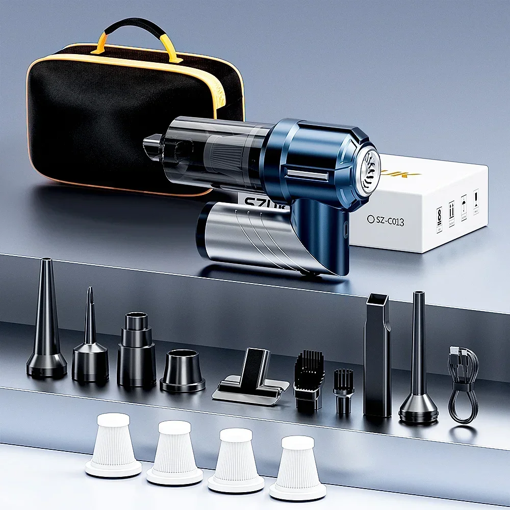 

SZUK Новый обновленный складной автомобильный пылесос Портативная мини-ручная чистящая машина Автомобильный пылесос со свободным поворотом на 90° Мощный беспроводной удобный пылесос для автомобиля и дома