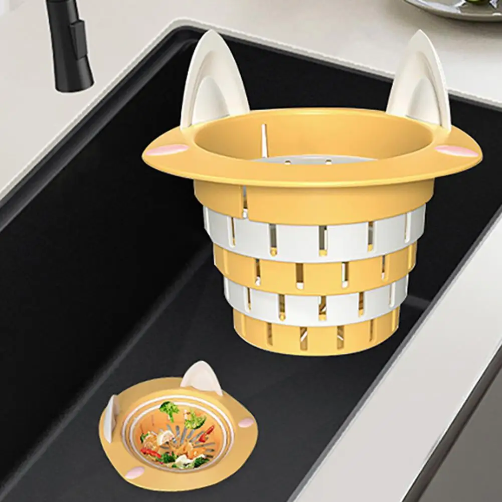 

Capacity Kitchen Sink Drain Cartoon-shaped Foldable Kitchen Sink Drain Strainers Capacity Anti-clogging Gadgets for Universal