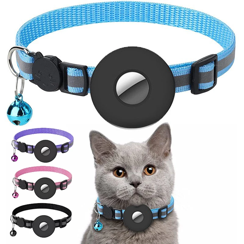 

For Apple Airtag Case Dog Cat Bell Collar GPS Finder Reflective Protective Case Cover For Air Tag Airtags Tracker Pet Collar