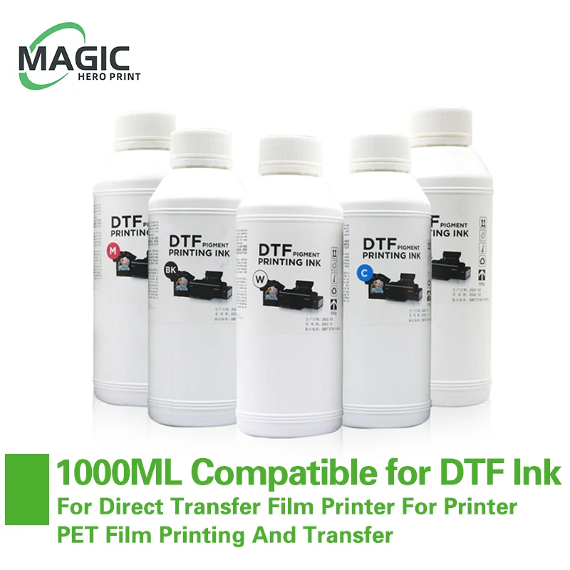 

Новый набор чернил 1000 мл DTF, пленочные чернила для прямого перевода, пленочный принтер для принтера ПЭТ, пленочная печать и передача чернил dtf