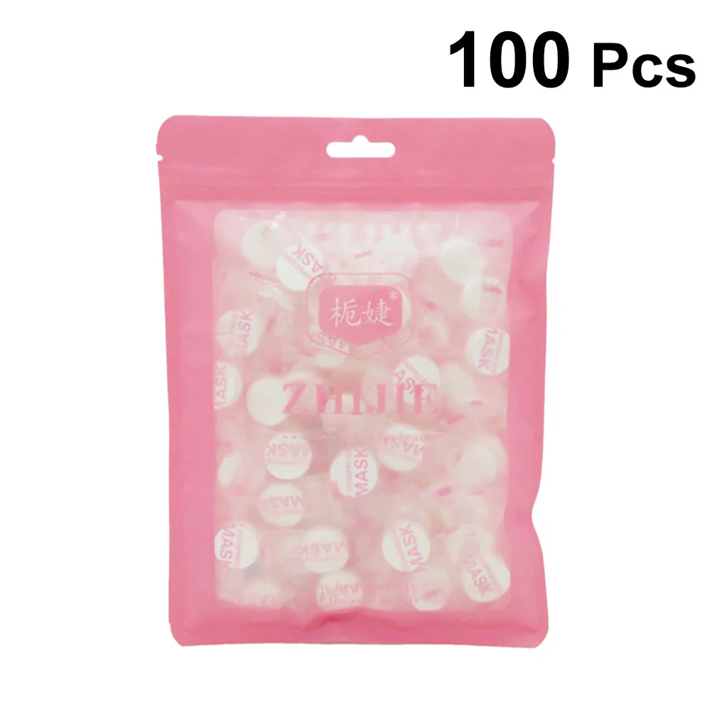 

100pcs Nonwovens Compressed Natural Skin Care Wrapped DIY Tools