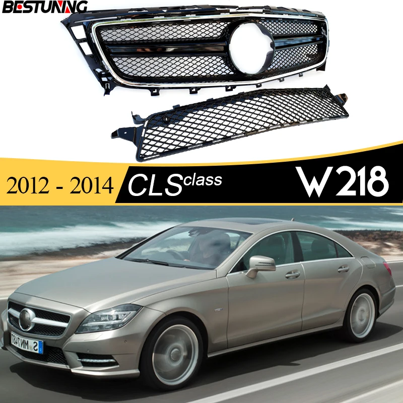 

W218 SL63-AMG Style Front Radiator Grill for Mercedes CLS Class Pre-facelifted C218 Coupe X218 Shooting Brake 2011 - 2014