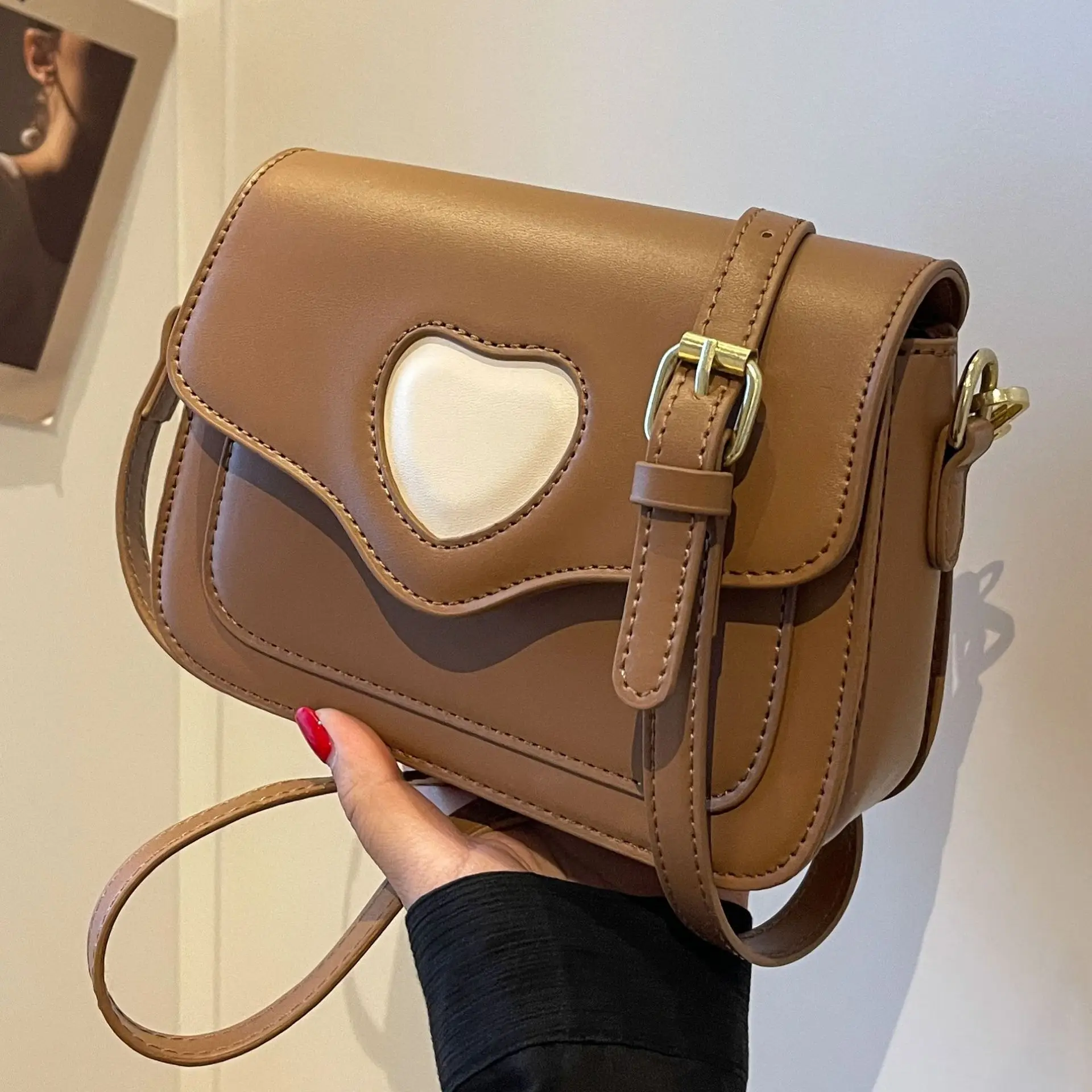 

Fashion Women Soft Leather Crossbody Bags 2023 Autumn Trendy Hasp Design Small Square Packs Female Versatile Shoulder Bags