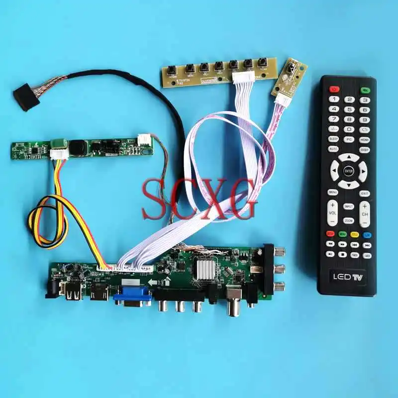 

DVB Digital LCD Controller Board Fit LP154WE3-TLA1/TLA2/TLB1/TLB2 1680*1050 VGA HDMI-Compatible AV RF USB 40 Pin LVDS 15.4" Kit