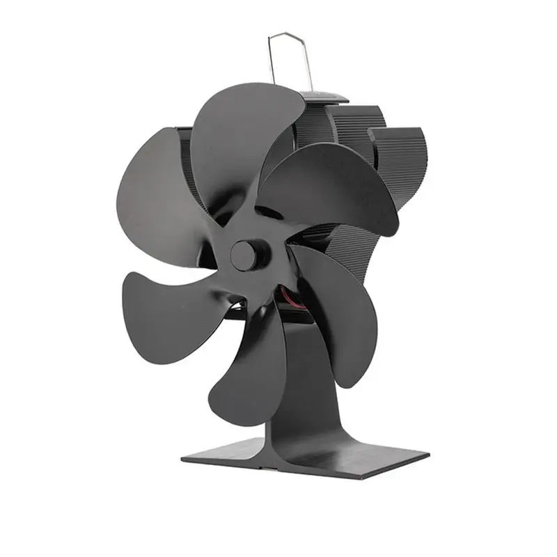 

Черный камин, 6 лопастей, нагревательный вентилятор для плиты, деревянная горелка, эко-вентилятор, Тихий Домашний Вентилятор для камина, эффективное распределение тепла