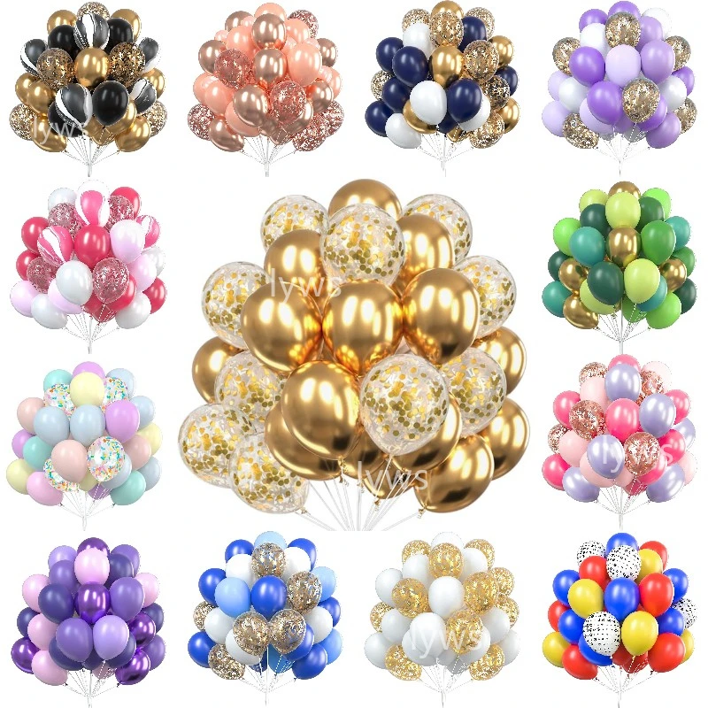 

60/30pcs Glitter Confetti Latex Balloons Metal Balloons Wedding Decoration Baby Shower Birthday Party Decor Halloween Christmas