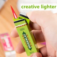 creative chewing gum lighter windproof jet blue flame open flame butane torch lighter tobacco accessories smoking fun gadgets