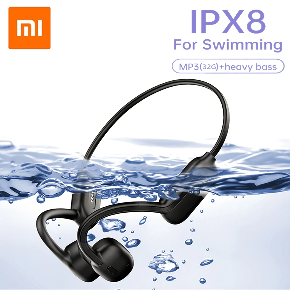 

Xiaomi Swimming Headphones Bone Conduction Earphones Bluetooth IPX8 Waterproof MP3 Player with 32G Memory for Surfing Diving