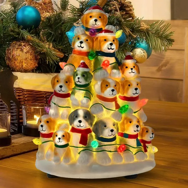 Рождественский ночник Симпатичная смоляная лампа для щенка Поделки собак Лампа